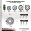 Service Caster 6" x 2" Poly Tread on Cast Iron Keyed Drive Wheel - 3/4" Bore - SCC-EZPUS620-34-KW-2SS